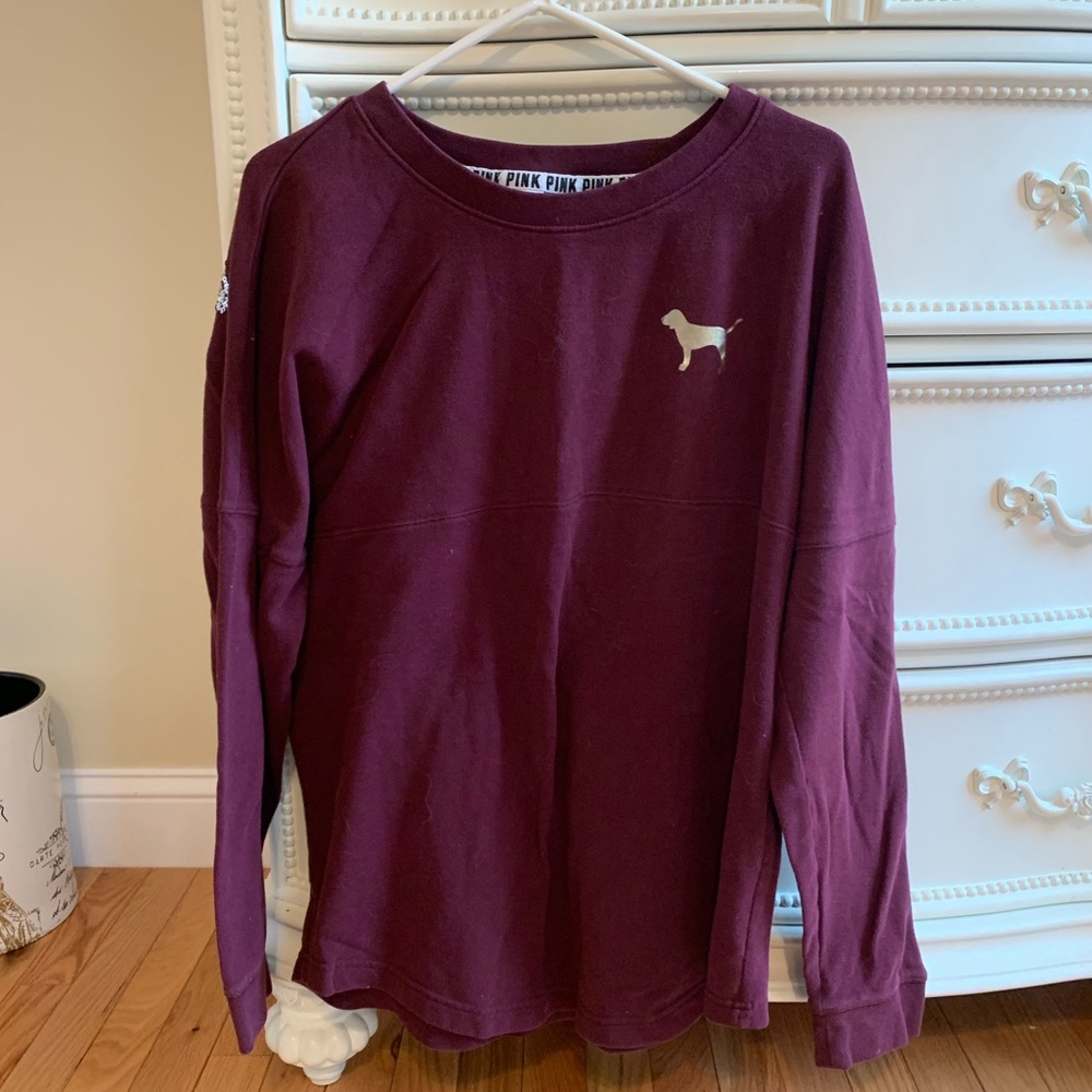 VS Pink “love pink” light crew neck